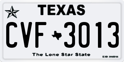 TX license plate CVF3013