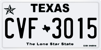 TX license plate CVF3015