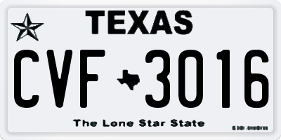TX license plate CVF3016