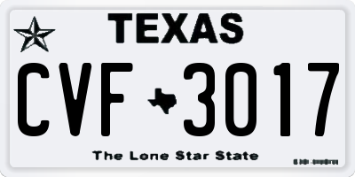 TX license plate CVF3017