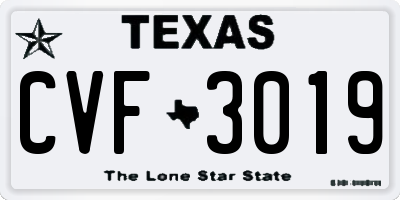 TX license plate CVF3019