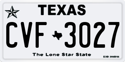 TX license plate CVF3027
