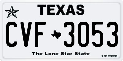 TX license plate CVF3053