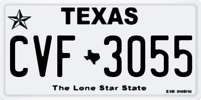 TX license plate CVF3055