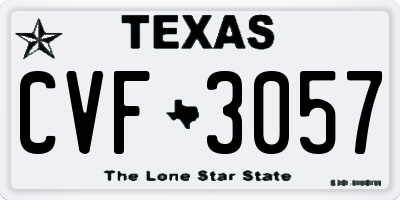 TX license plate CVF3057