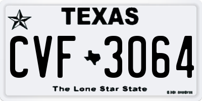 TX license plate CVF3064