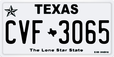 TX license plate CVF3065