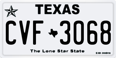 TX license plate CVF3068