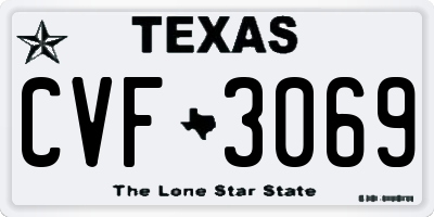 TX license plate CVF3069
