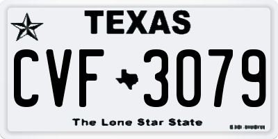 TX license plate CVF3079