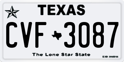 TX license plate CVF3087