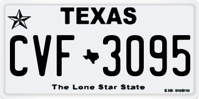 TX license plate CVF3095