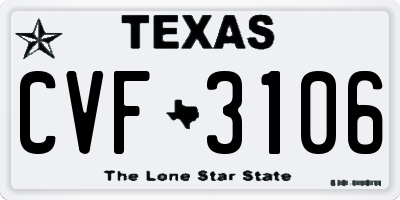 TX license plate CVF3106