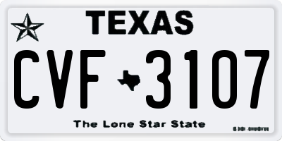 TX license plate CVF3107