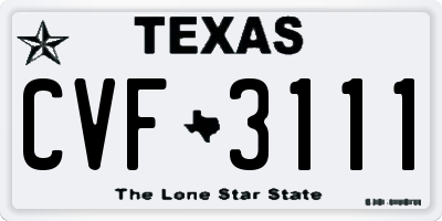 TX license plate CVF3111