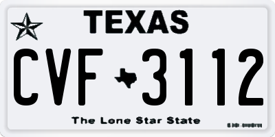 TX license plate CVF3112