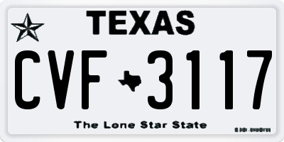TX license plate CVF3117