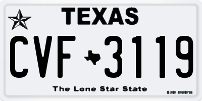 TX license plate CVF3119