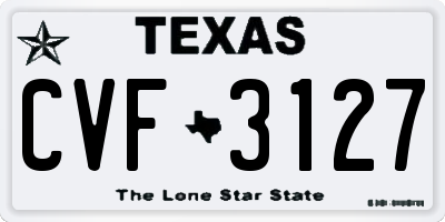 TX license plate CVF3127