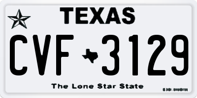 TX license plate CVF3129