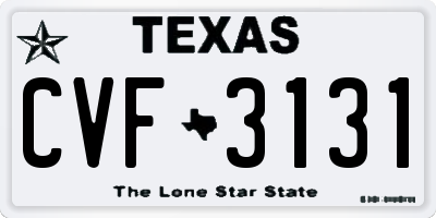 TX license plate CVF3131