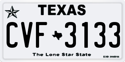 TX license plate CVF3133