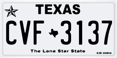 TX license plate CVF3137
