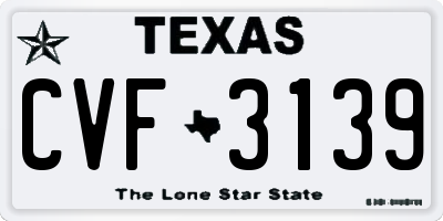 TX license plate CVF3139