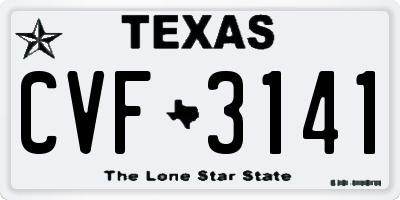 TX license plate CVF3141