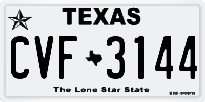 TX license plate CVF3144