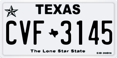 TX license plate CVF3145