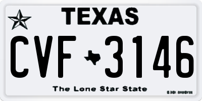 TX license plate CVF3146