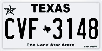 TX license plate CVF3148