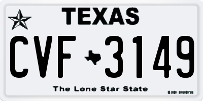 TX license plate CVF3149