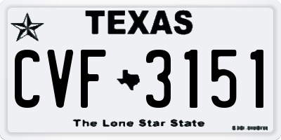 TX license plate CVF3151