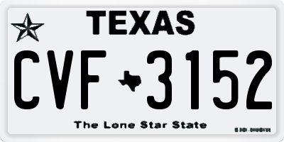 TX license plate CVF3152