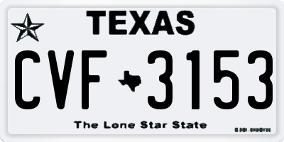 TX license plate CVF3153