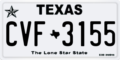TX license plate CVF3155