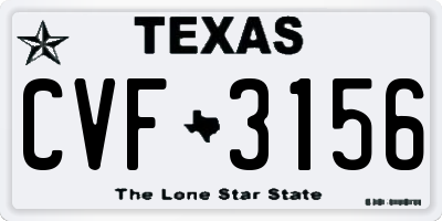 TX license plate CVF3156