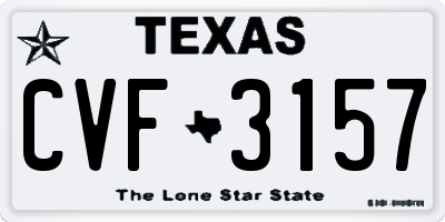 TX license plate CVF3157