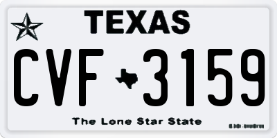 TX license plate CVF3159