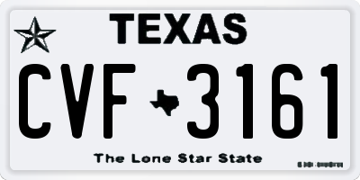TX license plate CVF3161