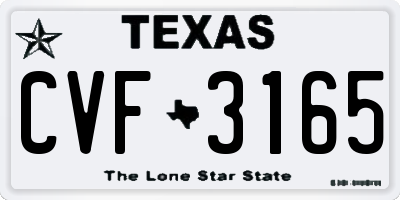 TX license plate CVF3165