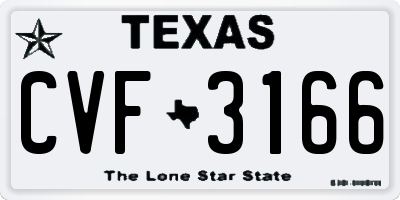 TX license plate CVF3166