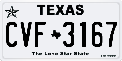TX license plate CVF3167