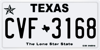 TX license plate CVF3168