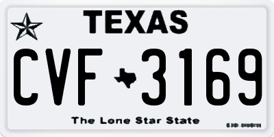 TX license plate CVF3169