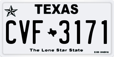 TX license plate CVF3171
