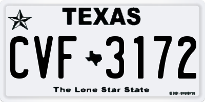 TX license plate CVF3172