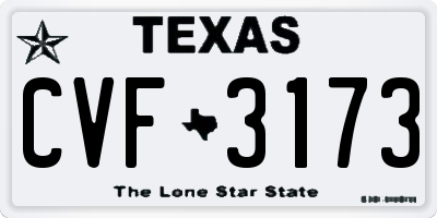 TX license plate CVF3173